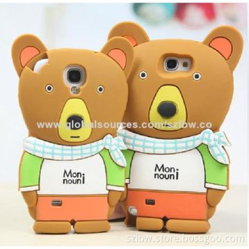 3D Cute Little Bear-shaped Soft Silicone Cover/Case for iPhone 6, 4.7-inch/Soft, Flexible, Durable